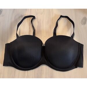 Cacique Bra Womens 44D Black Strapless Multiway Underwire‎ Plus Size